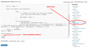 How to add google remarketing tag to wordpress